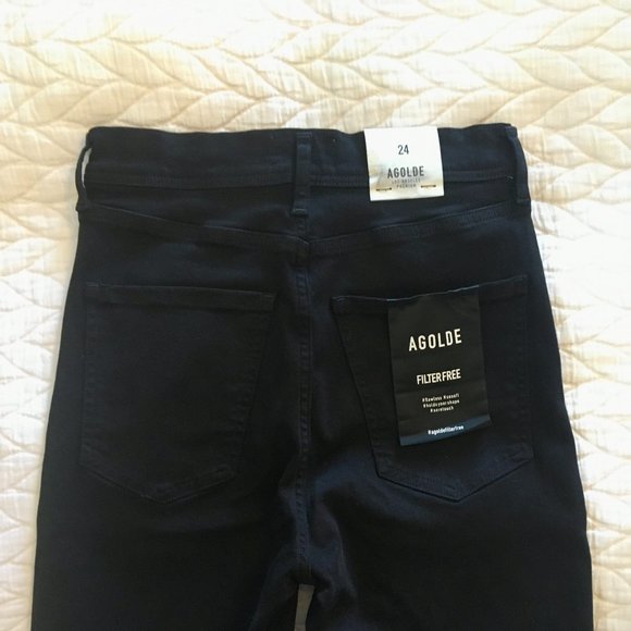 Agolde Denim - Agolde Jeans // Roxanne Super High Rise Skinny in Jet // SZ 24